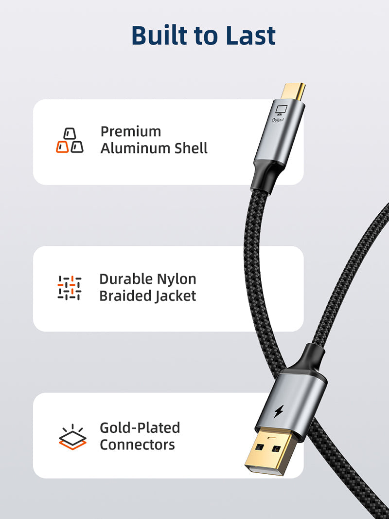 CABLETIME Active HDMI to USB-C Cable with USB Power | 4K 60Hz Unidirectional Adapter
