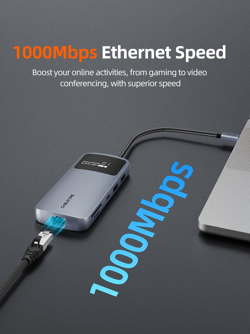 USB C Dual HDMI 4K Docking Station with Ethernet 100W PD for MacBook/Dell/HP/Surface/Lenovo