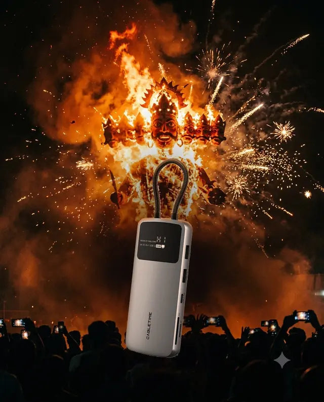 10-in-1 USB-C Hub in a festive scene