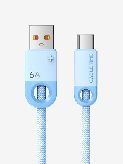 CABLETIME 6A USB-C braided cable connector view