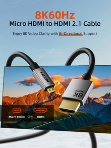 CABLETIME 8K60Hz Micro HDMI to HDMI Cable Bi-Direction for Raspberry Pi 4