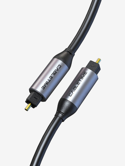 CABLETIME Premium Toslink Optical Cable for Soundbar, TV, Amplifier, DVD & Home Theater – 1m / 2m / 3m / 5m