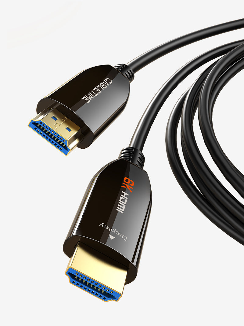CABLETIME AOC Active Fiber Optical HDMI 2.1 Cable 8K 60Hz 48Gbps HDR