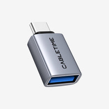 CABLETIME 10Gbps USB C 3.2 Male to USB A Female OTG Adapter for MacBook Pro, model CP81G, SKU CT-CMAF10-AG.