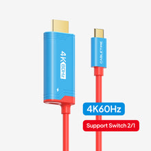 CABLETIME 4K60Hz USB C to HDMI Adapter Cable for Nintendo Switch 2 Mini Dock with PD100W, model CC16L, SKU CT-CMHD4P-PB2