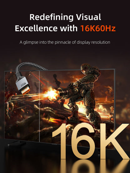 DisplayPort 2.1 cable supporting up to 16K 60Hz