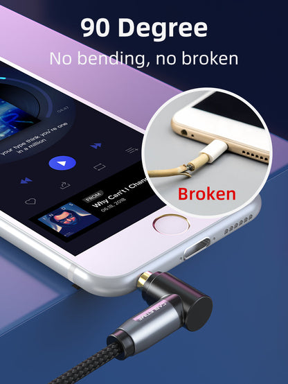3.5MM 90 Degree Right Angle Audio Aux Cable Cord