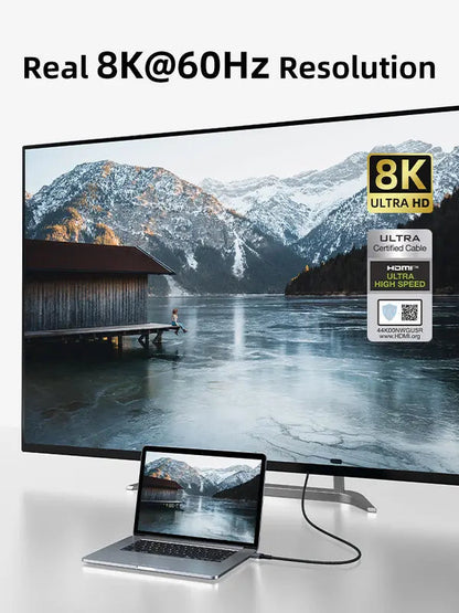 CABLETIME 8K HDMI 2.1 Cable 48Gbps Braided