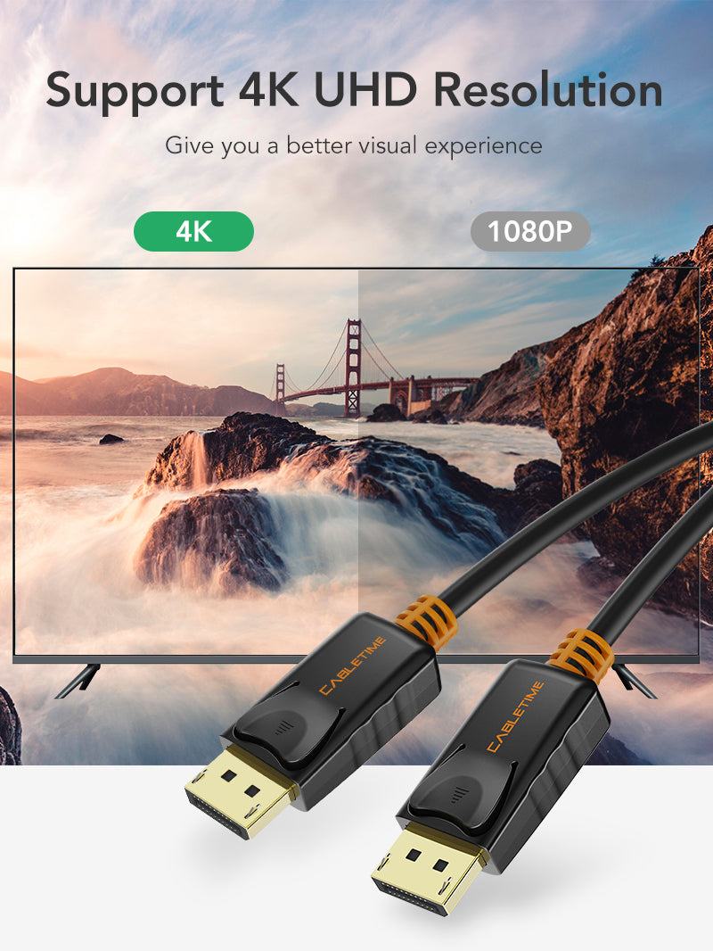 CABLETIME DisplayPort cable mirror and extended display modes