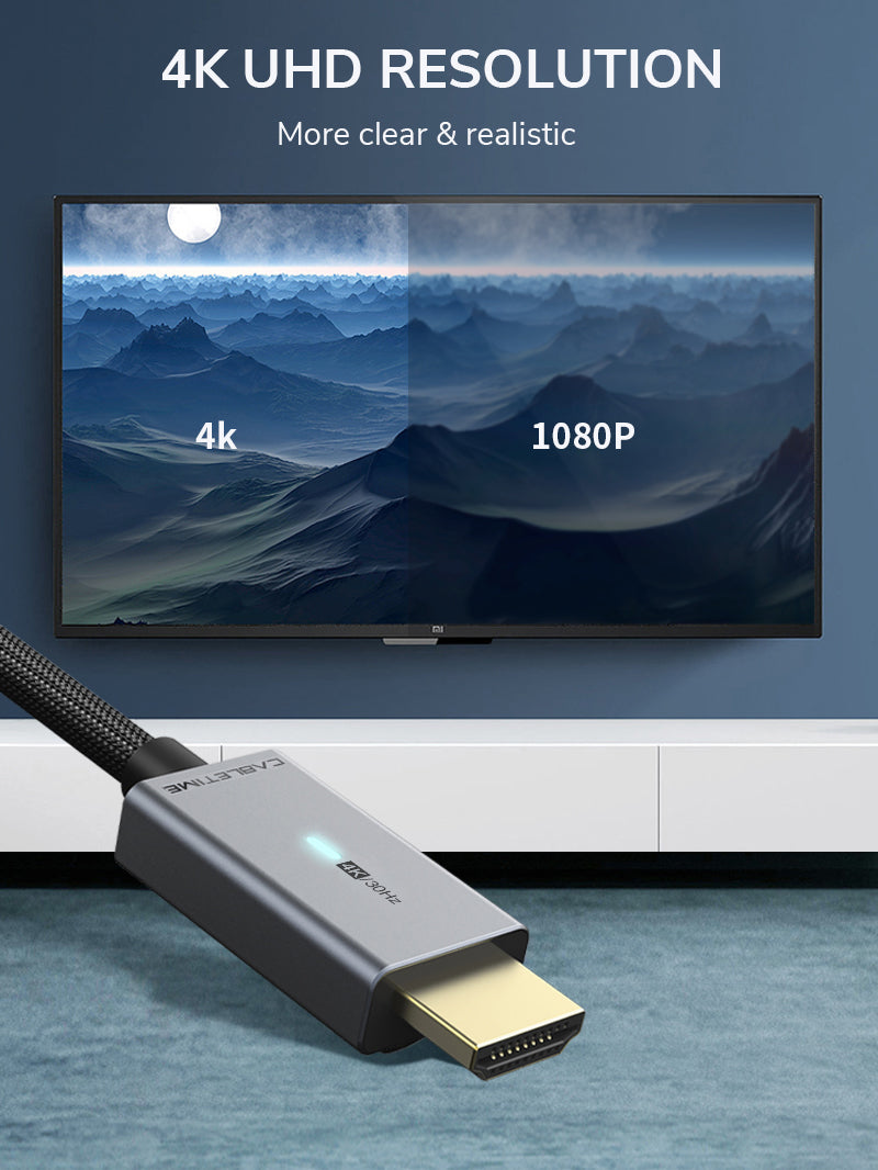 CABLETIME DisplayPort to HDMI cable mirror and extended display modes