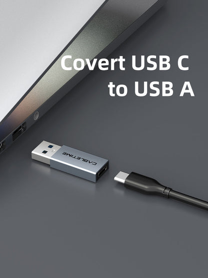 CABLETIME USB 3.0 A Male to USB-C Female OTG Adapter, model CP77G, SKU CT-C160-PU33-CFAM(OTG)-AS