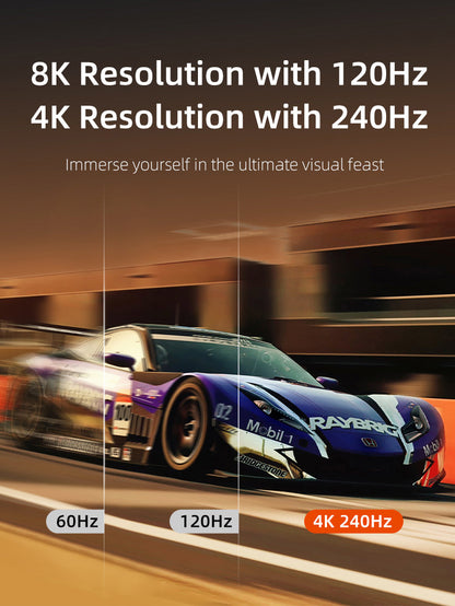CABLETIME DP 2.1 cable for 4K 240Hz gaming