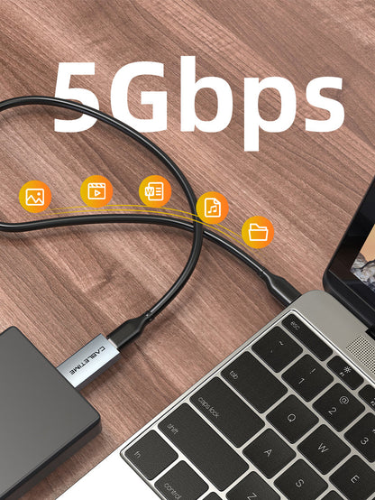CABLETIME USB 3.0 A Male to USB-C Female OTG Adapter, model CP77G, SKU CT-C160-PU33-CFAM(OTG)-AS