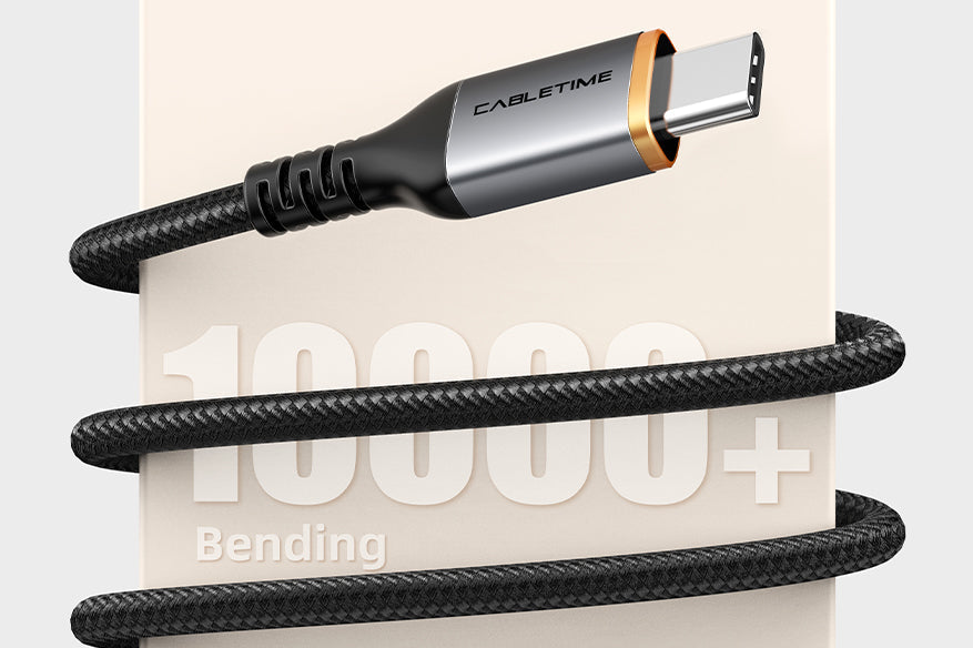 CABLETIME 5A braided cable 10000 bend durability