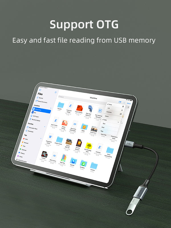 CABLETIME USB C Male to USB 3.0 Female Adapter Type C OTG Cable, model CP60G, SKU CT-CMAF3.0-AG0.15