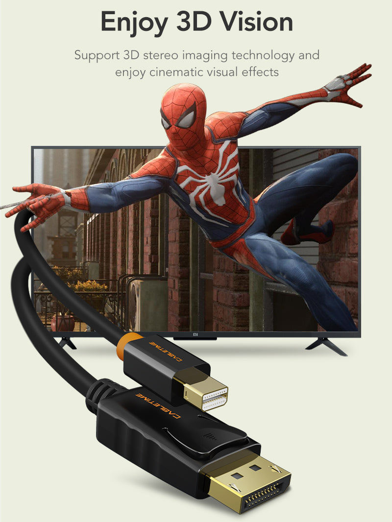 CABLETIME Mini DisplayPort to DisplayPort cable mirror and extend modes