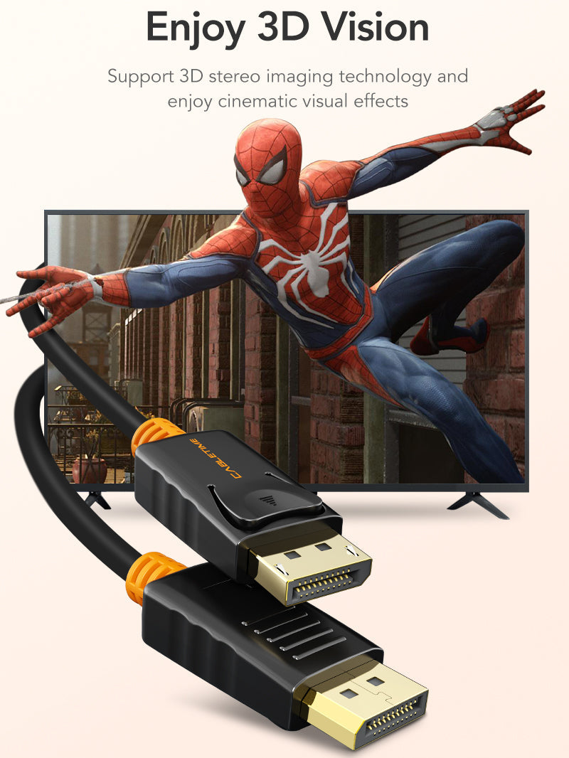 CABLETIME DisplayPort cable locking connector detail