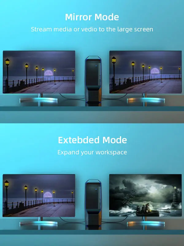 CABLETIME DisplayPort 1.4 mirror and extend mode
