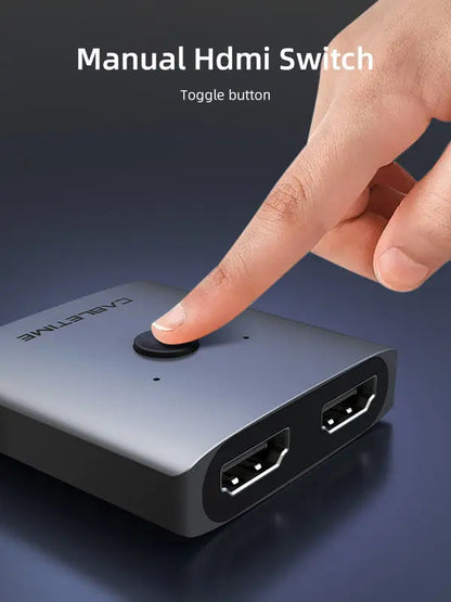CABLETIME Bi-Directional 4K 60Hz HDMI 2.0 Switch 1 in 2 Out / 2 in 1 Out Manual HDMI Switcher