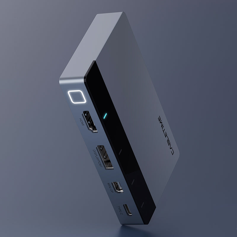 CABLETIME 4-in-1 4K@60Hz HDMI Auto Presentation Switcher, USB-C / HDMI / DP / Mini DP to HDMI