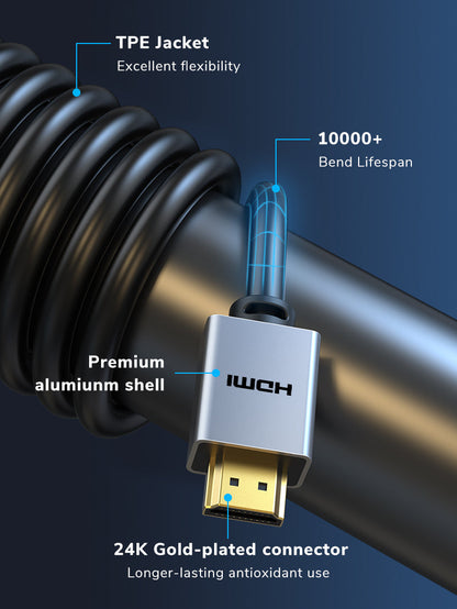 CABLETIME Gold Plated HDMI 2.0 Cable 4K 60Hz for PS4 TV