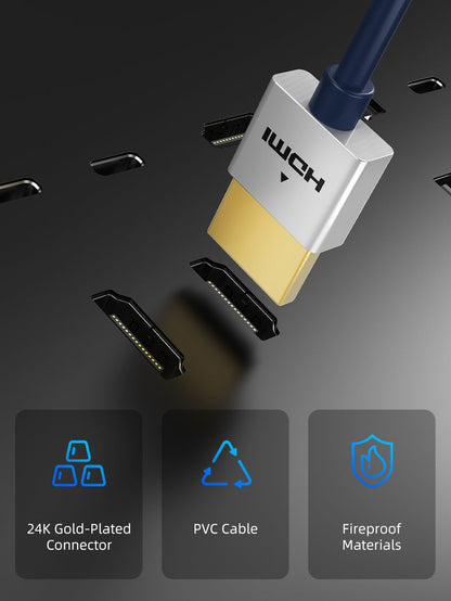 CABLETIME Thin 4K 2.0 HDMI Cord for PS4 TV Projector