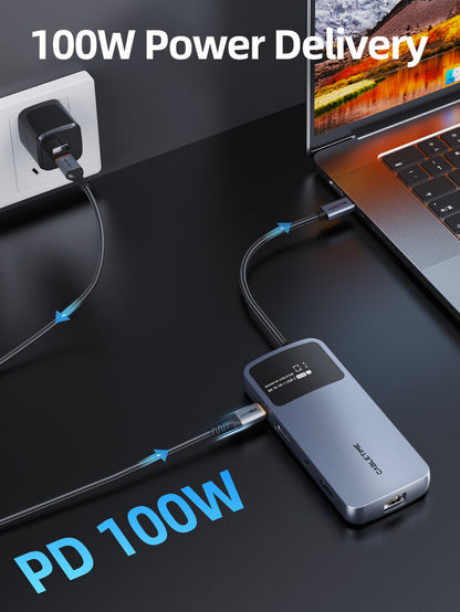 10 IN 1 USB C Hub Multiport Adapter with 4K60Hz HDMI Ethernet
