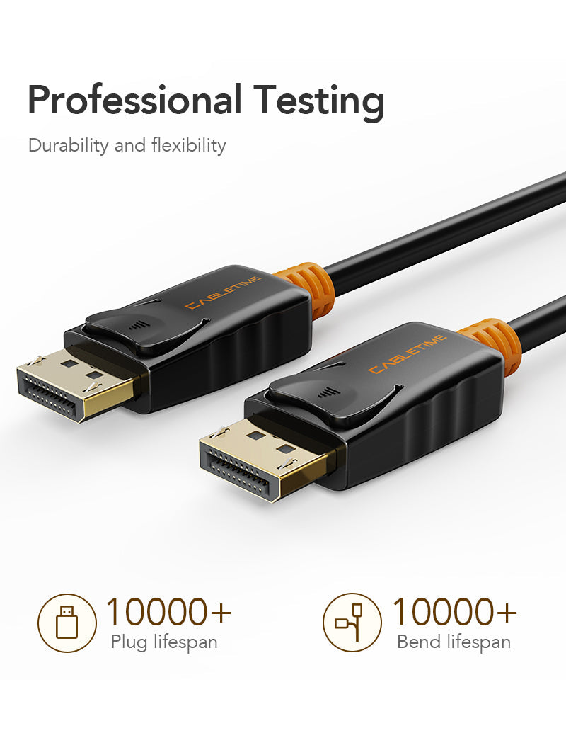 CABLETIME DisplayPort cable compatible monitor and PC setup