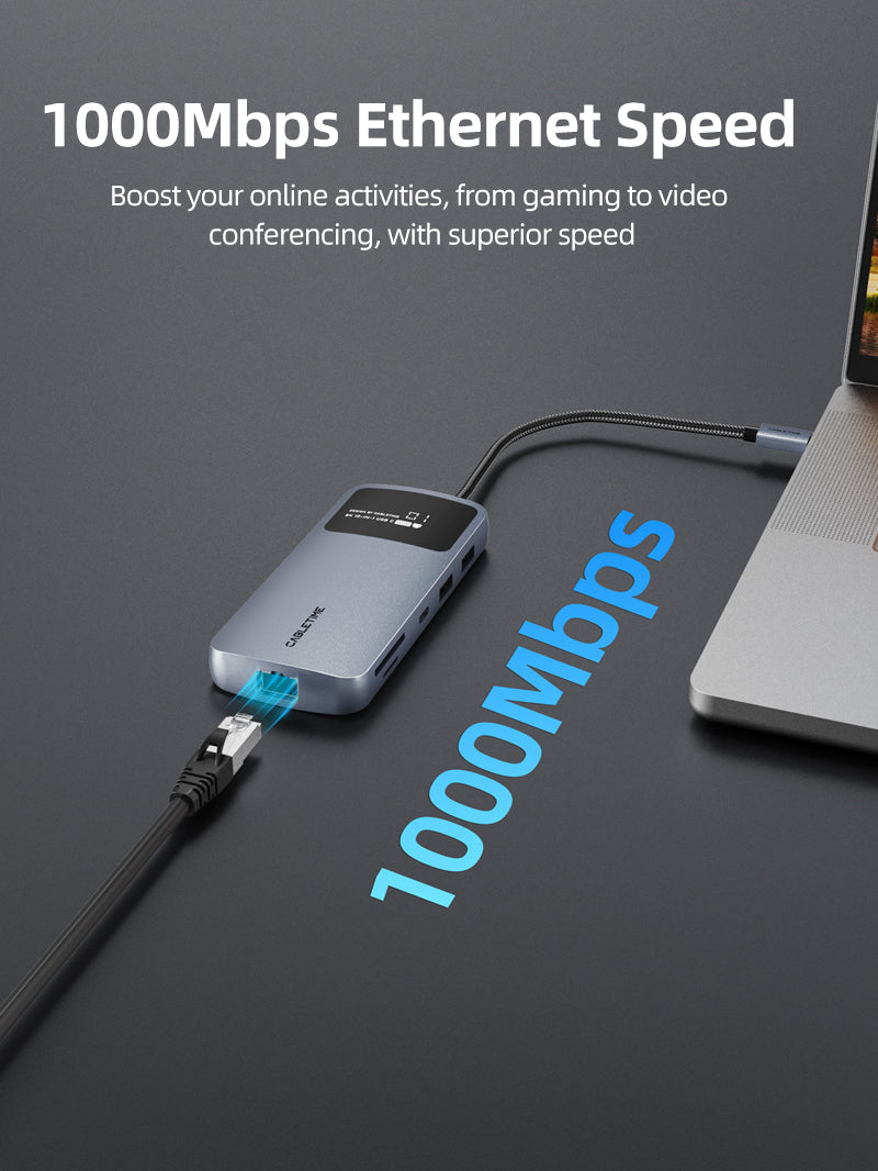 10 IN 1 USB C Hub Multiport Adapter with 4K60Hz HDMI Ethernet