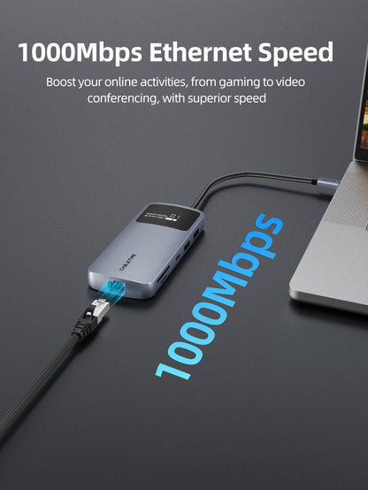 10 IN 1 USB C Hub Multiport Adapter with 4K60Hz HDMI Ethernet