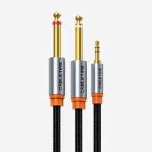 3.5mm TRS to Dual 6.35mm 1/4 TS Mono Y Splitter Audio Cable