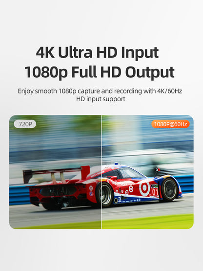 CABLETIME HDMI to USB / USB-C Video Capture Card 1080P60 with 4K30 Input for Nintendo Switch, Gaming & Live Streaming