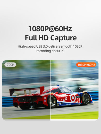 CABLETIME USB 3.0 HDMI Capture Card 1080P60 with 4K30Hz Loop Out, USB-A/USB-C Output, Mic Input & Audio Monitoring