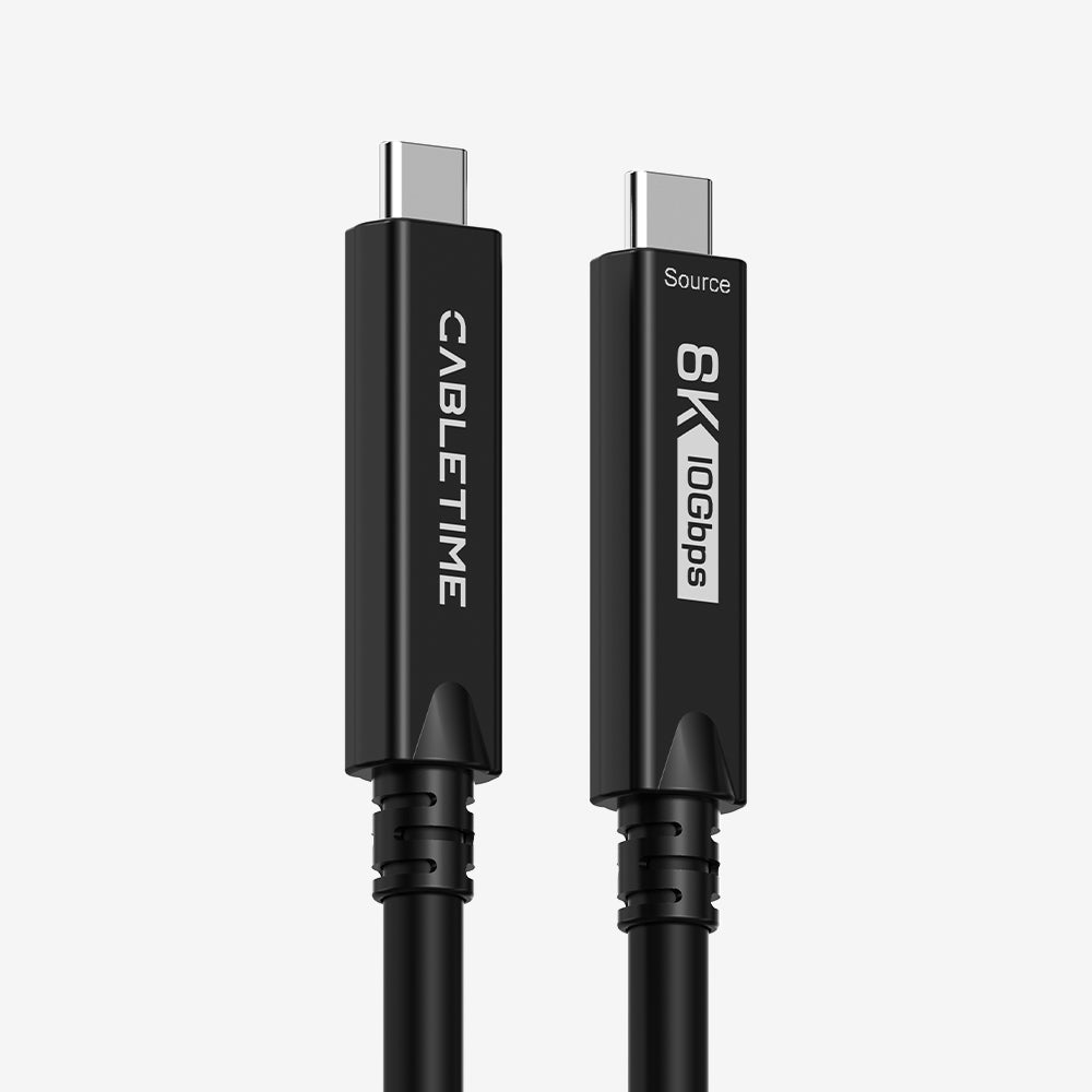 CABLETIME full-function USB-C active optical cable for 10Gbps data, video and charging