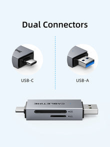 CABLETIME High Speed USB-C and USB 3.0 to SD / Micro SD Card Reader – CD40G