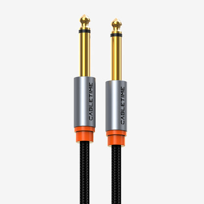 CABLETIME 6.35mm Guitar Instrument Cable 1/4 Inch TS Mono Audio Cable for Guitar, Bass, Keyboard, Amp & Pedals