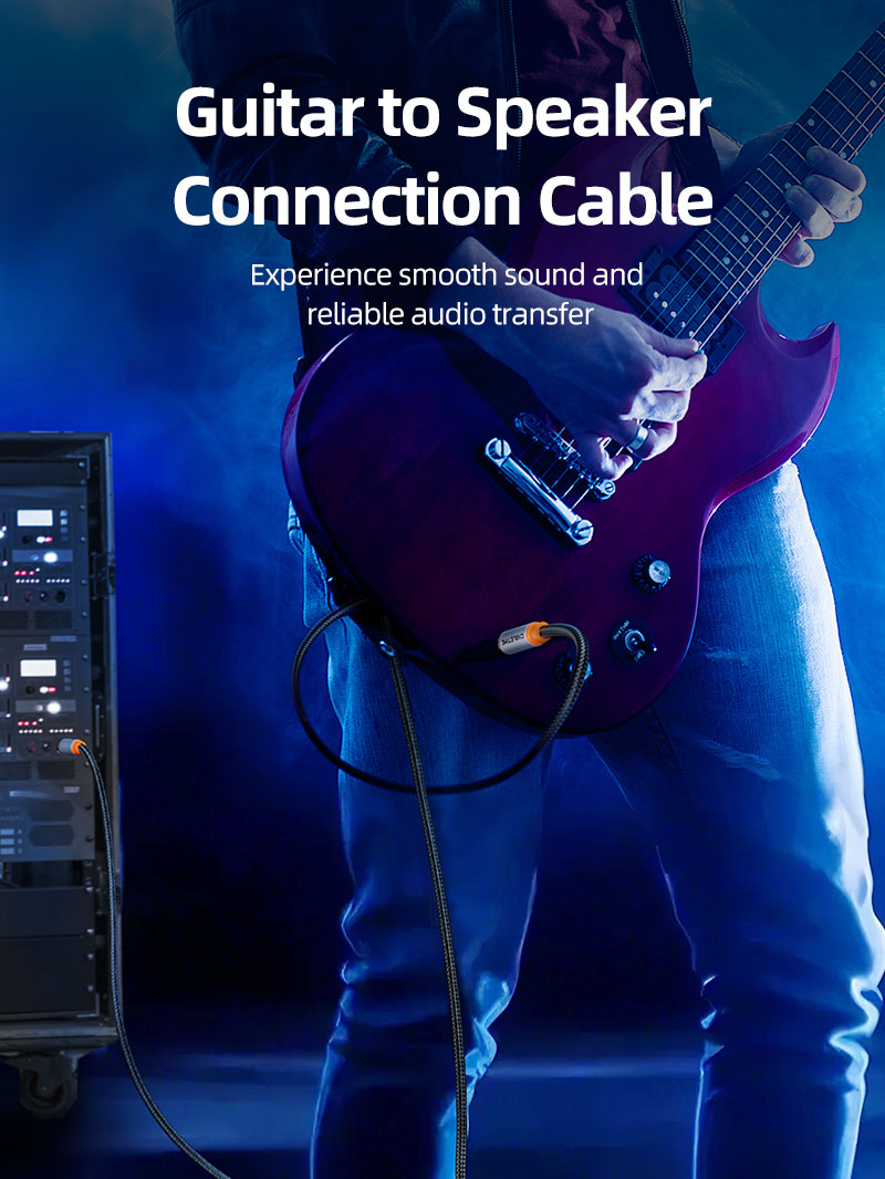 CABLETIME 6.35mm Guitar Instrument Cable 1/4 Inch TS Mono Audio Cable for Guitar, Bass, Keyboard, Amp & Pedals