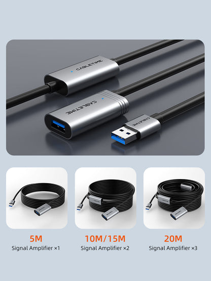 CABLETIME USB 3.0 Active Extension Cable Male to Female 5m / 10m / 15m / 20m with Amplifier