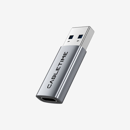 CABLETIME 10Gbps USB 3.2 Gen 2 Type A to Type C Adapter, model CP80G, SKU CT-AMCF10-AG.