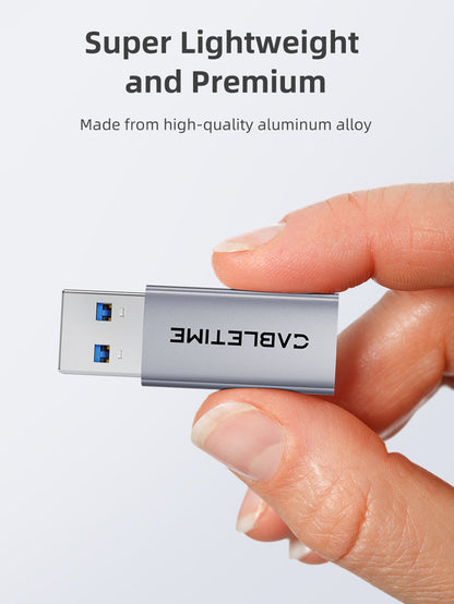 CABLETIME 10Gbps USB 3.2 Gen 2 Type A to Type C Adapter, model CP80G, SKU CT-AMCF10-AG.
