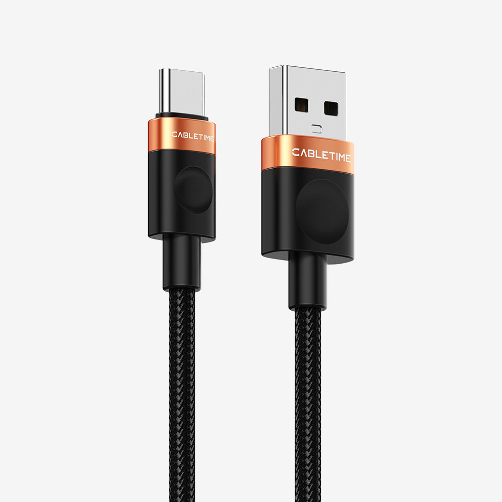 CABLETIME 2A USB-A to USB-C braided cable