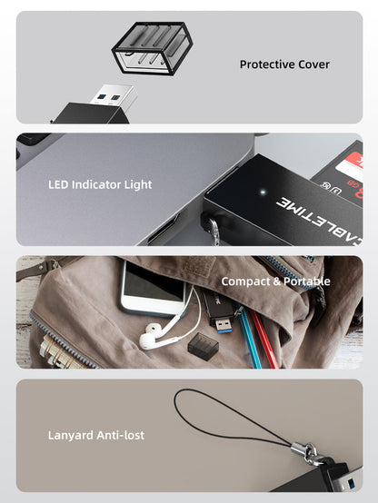 CABLETIME Portable USB 3.0-A to SD / Micro SD Card Reader – CD41G