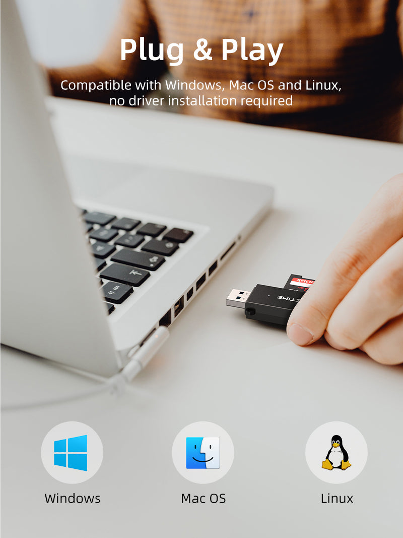 CABLETIME Portable USB 3.0-A to SD / Micro SD Card Reader – CD41G