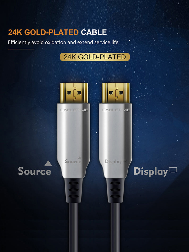 CABLETIME Active Fiber Optical HDMI 2.0 Cable (AOC) 4K 60Hz