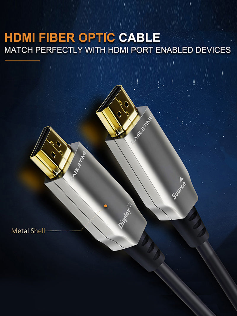 CABLETIME Active Fiber Optical HDMI 2.0 Cable (AOC) 4K 60Hz