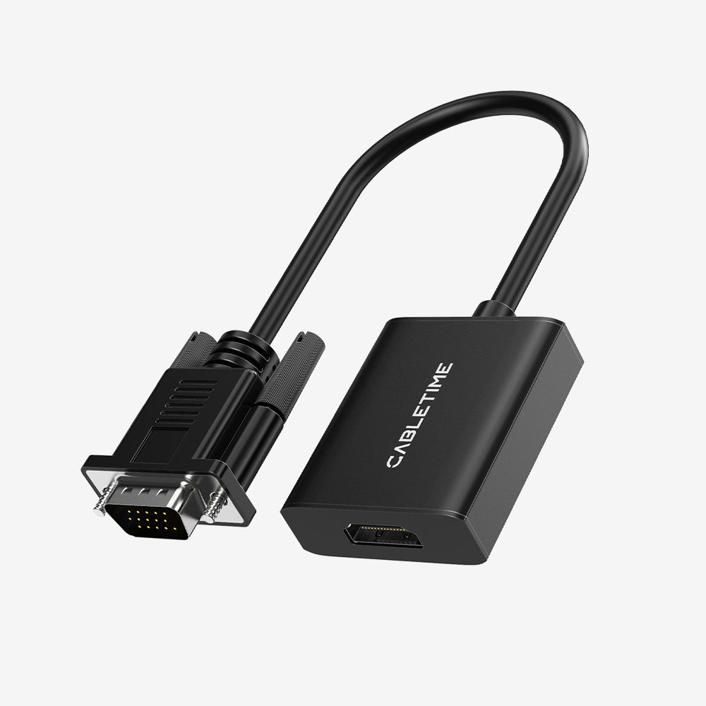 CABLETIME VGA to HDMI active adapter with USB power and audio CT-AV582-VGAH-0.15