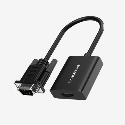 CABLETIME VGA to HDMI active adapter with USB power and audio CT-AV582-VGAH-0.15