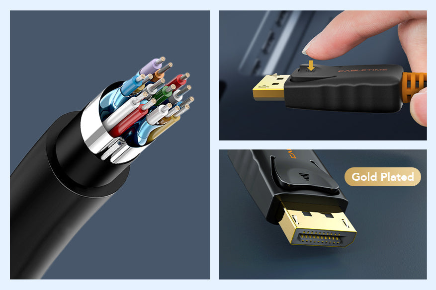 CABLETIME DisplayPort to HDMI cable durable construction