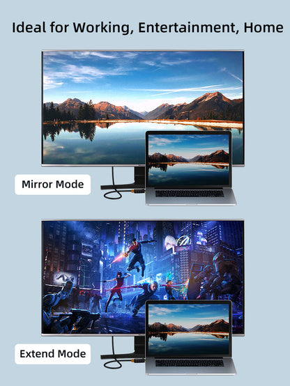 CABLETIME DisplayPort to HDMI cable mirror and extend modes