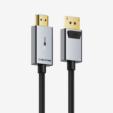 CABLETIME premium DisplayPort to HDMI cable supporting 4K at 30Hz CT-AV585-P02G4K-SG